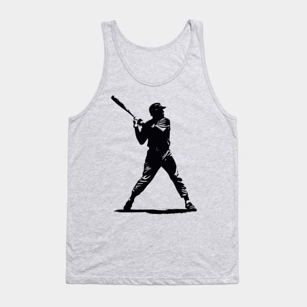 Baseball Player Silhouette Tank Top by TooplesArt